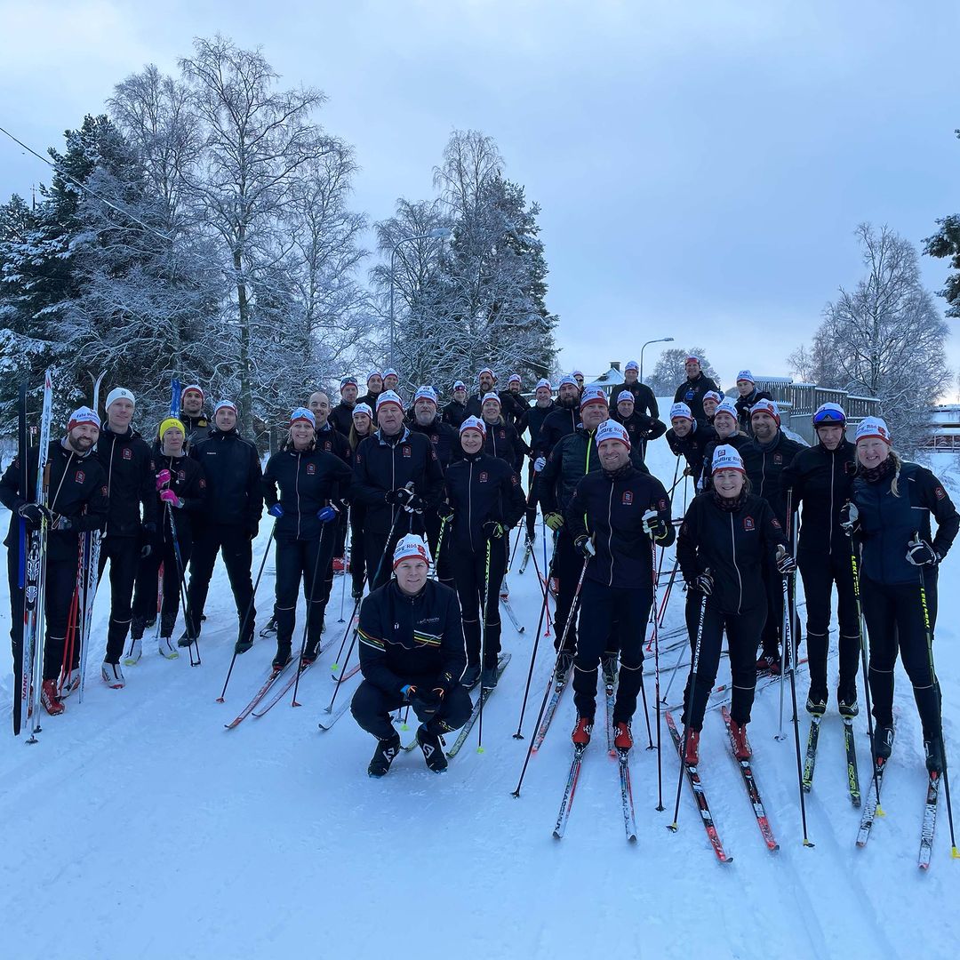 Falu Rödfärg Ski Team på träningsläger inför Vasaloppet 2023.